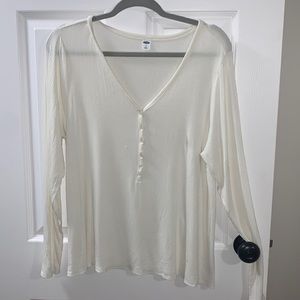 White button front top